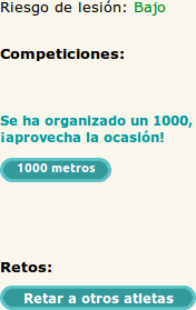 Imagen del panel de competiciones no oficiales